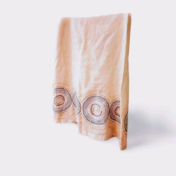 French Connection Cream A-Line Skirt with Circular Embroidery